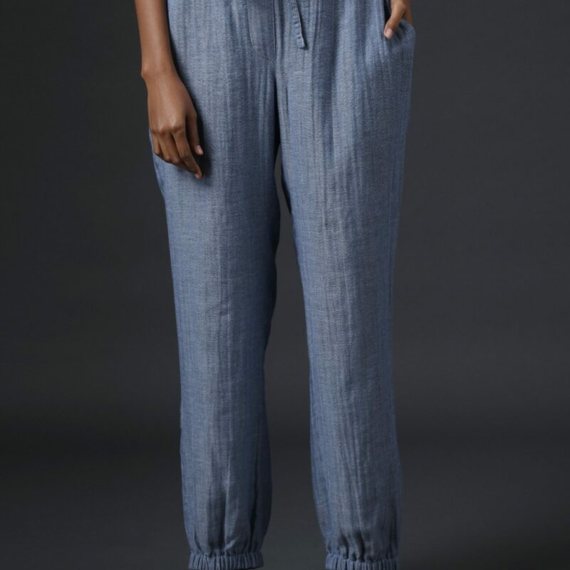 Wrinkled cotton jogger pants Front scaled