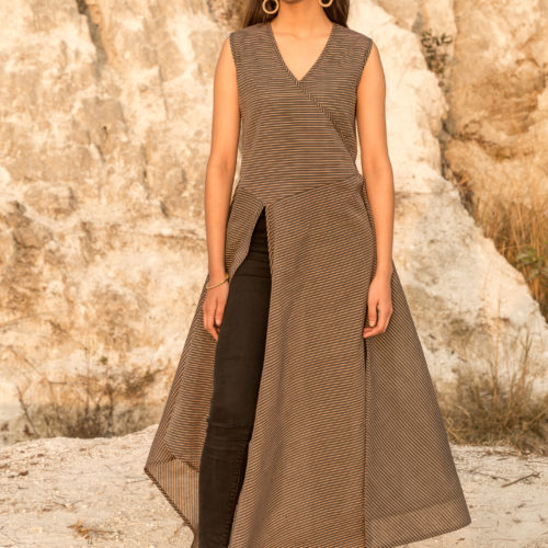 Charcoal Asymmetrical Long Dress 1