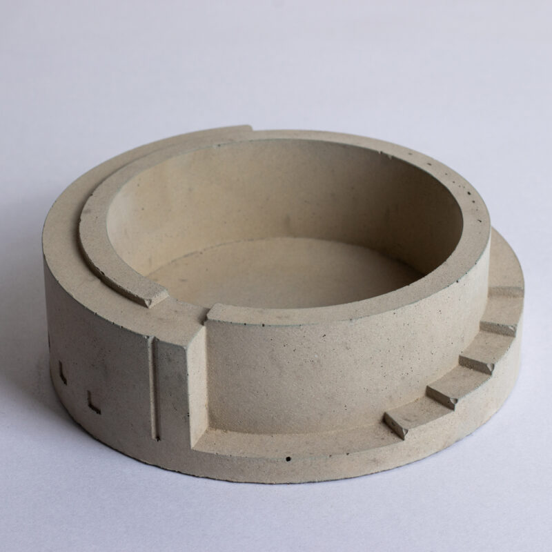 Spiro Spiral Shaped Concrete Accessory TrayAshtray in Cement Finish 1