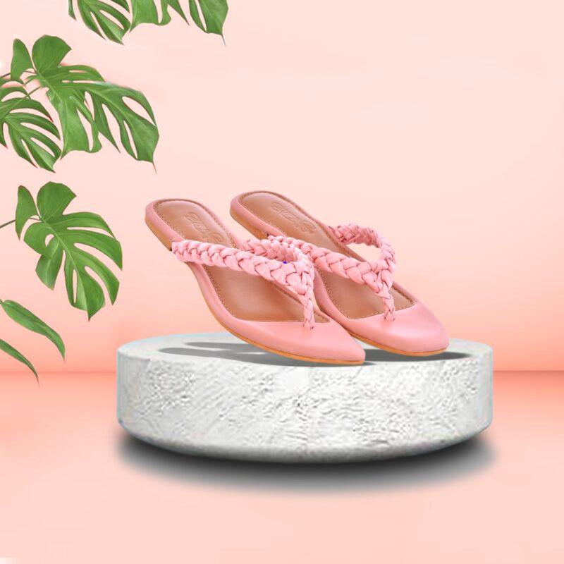 Baby Pink Woven Flats 1