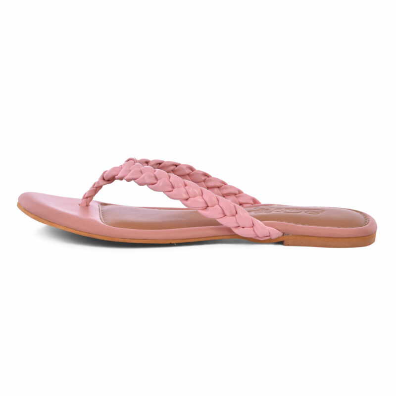 Baby Pink Woven Flats 2 scaled