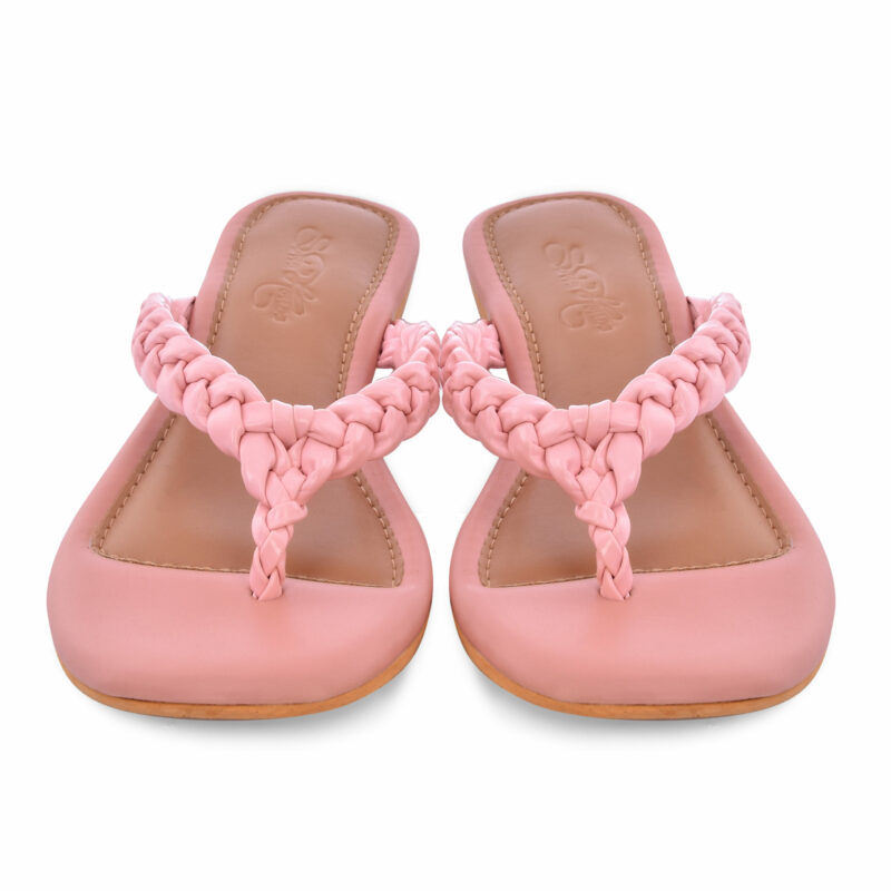 Baby Pink Woven Flats 4 scaled